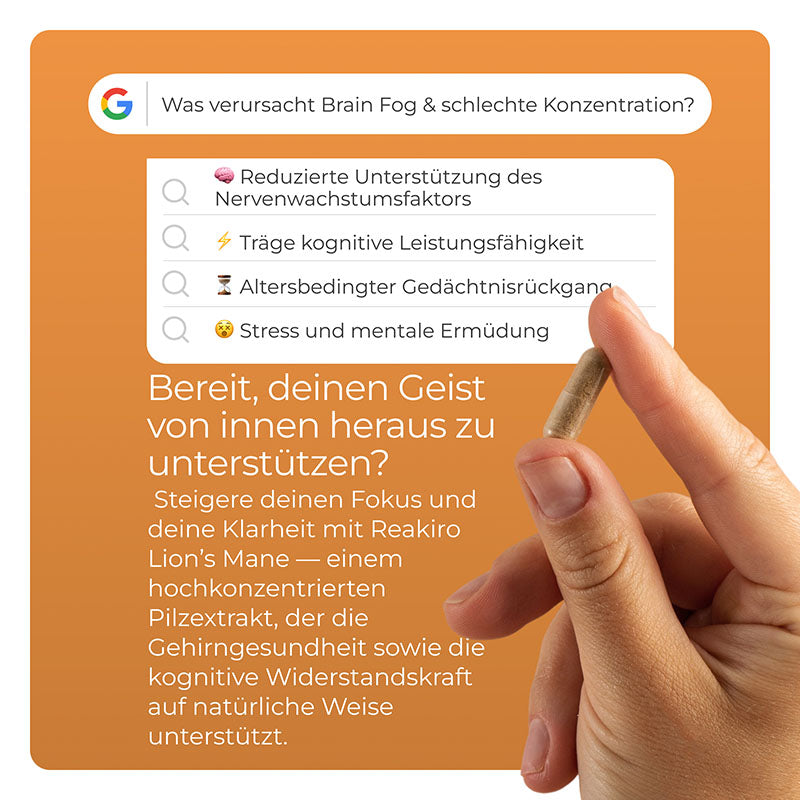 Löwenmähne Pilz Kapseln  4000 mg 60 Stück  Fokus & Mentale Leistungsfähigkeit