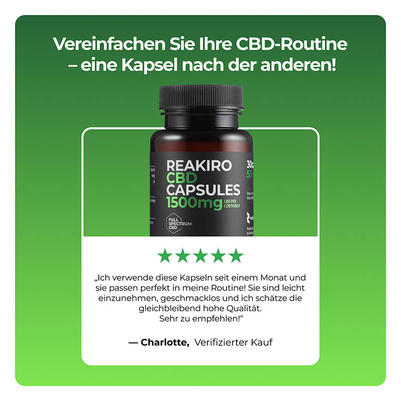 CBD Kapseln 1500mg 30 Stück - Vollspektrum

