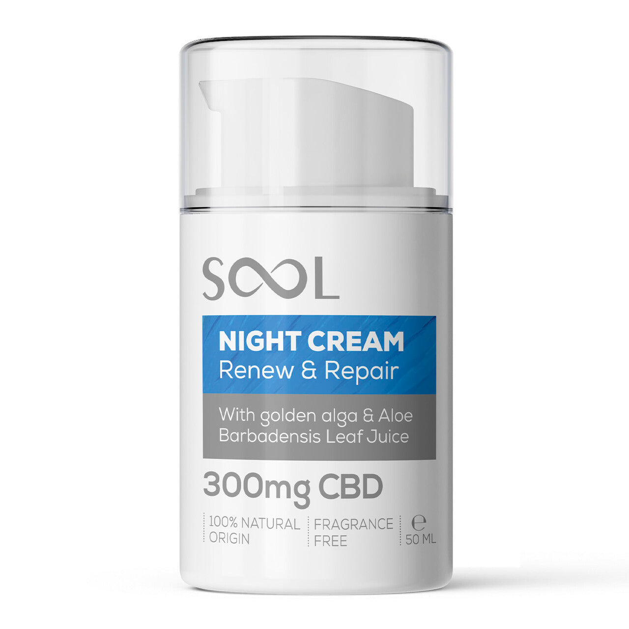 SOOL Nachtgesichtscreme Erneuern & Reparieren 300mg CBD, 50ml
Info
